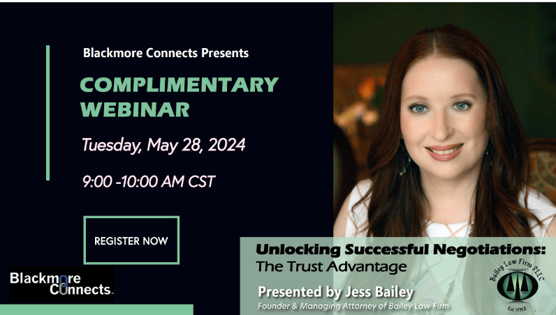 Jess Bailey, Managing Attorney at Bailey Law Firm, guiding business leaders in The Woodlands on corporate law, business, entity formation, entrepreneurship, contracts, finance, mergers, acquisitions, corporate governance, banking, finance, M&A strategies, and risk management to ensure compliance and no lawsuit issues.